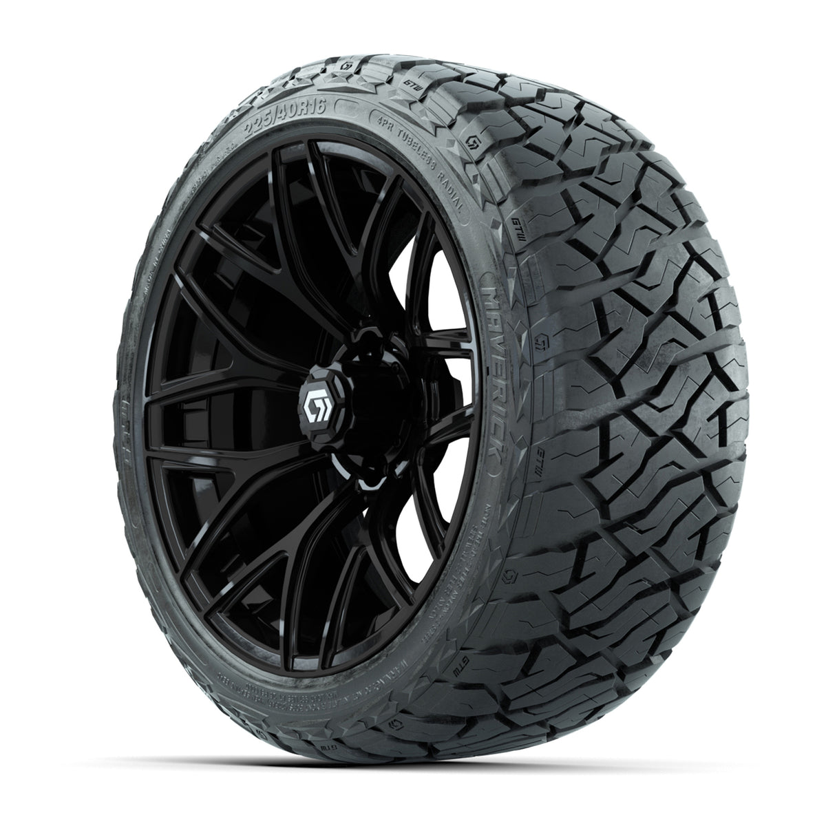 GTW® Monaco Gloss Black 16" Wheels with 225/40-R16 Maverick All Terrain Tires - Full Set
