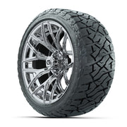 GTW® Monaco Chrome 16" Golf Cart Wheels with 225/40-R16 Maverick A/T Tires - Full Set