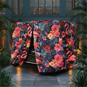 Flamingo Party Golf Cart Cover back view