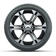Golf Cart 12in Alloy Wheel and AT Tire Set of 4 Style B view 2 - Fits Club Car EZGO Yamaha