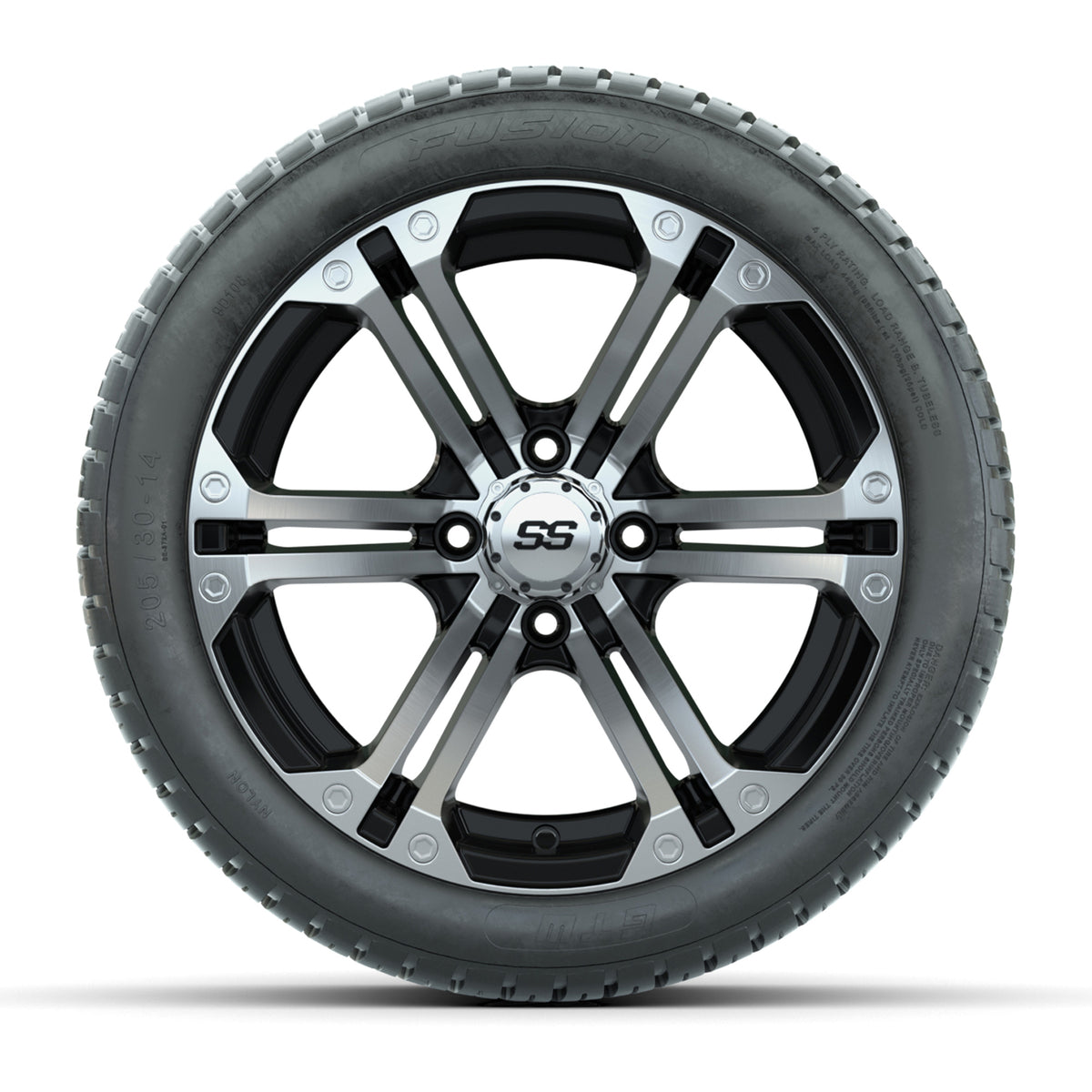 Golf Cart 12in Alloy Wheel and AT Tire Set of 4 Style B view 2 - Fits Club Car EZGO Yamaha
