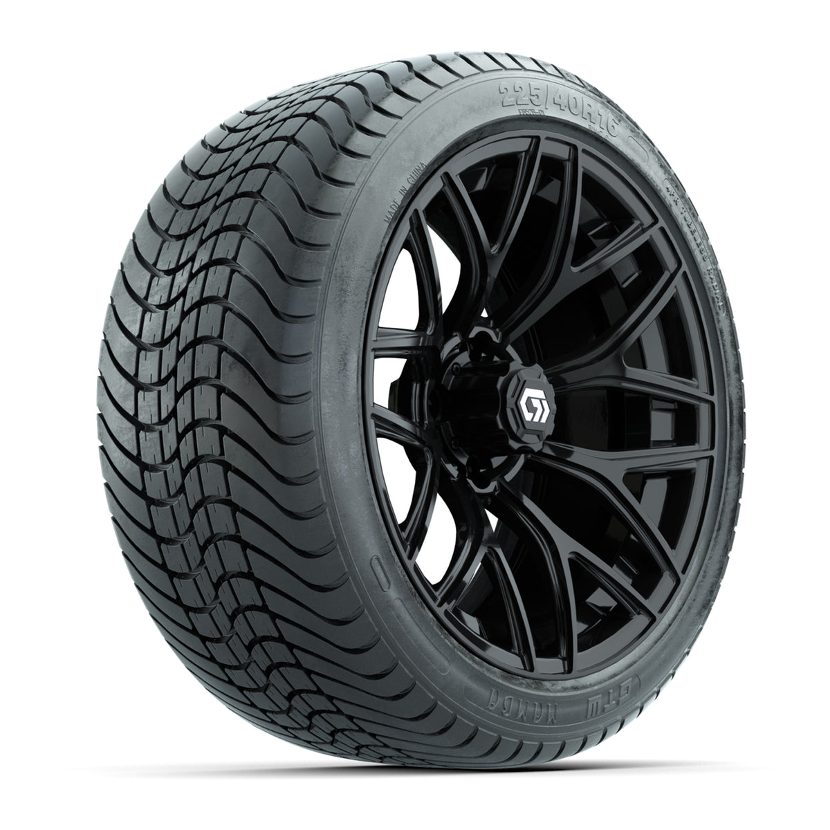GTW® Monaco Gloss Black 16" Wheels with 225/40-R16 Mamba Street Tires - Full Set
