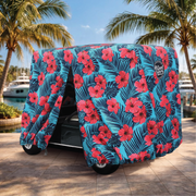 Hibiscus Golf Cart Cover side view