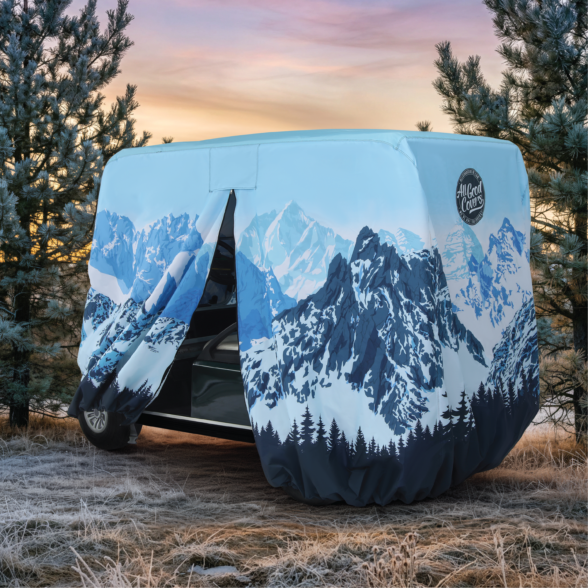 Alpine Avalanche Golf Cart Cover back view