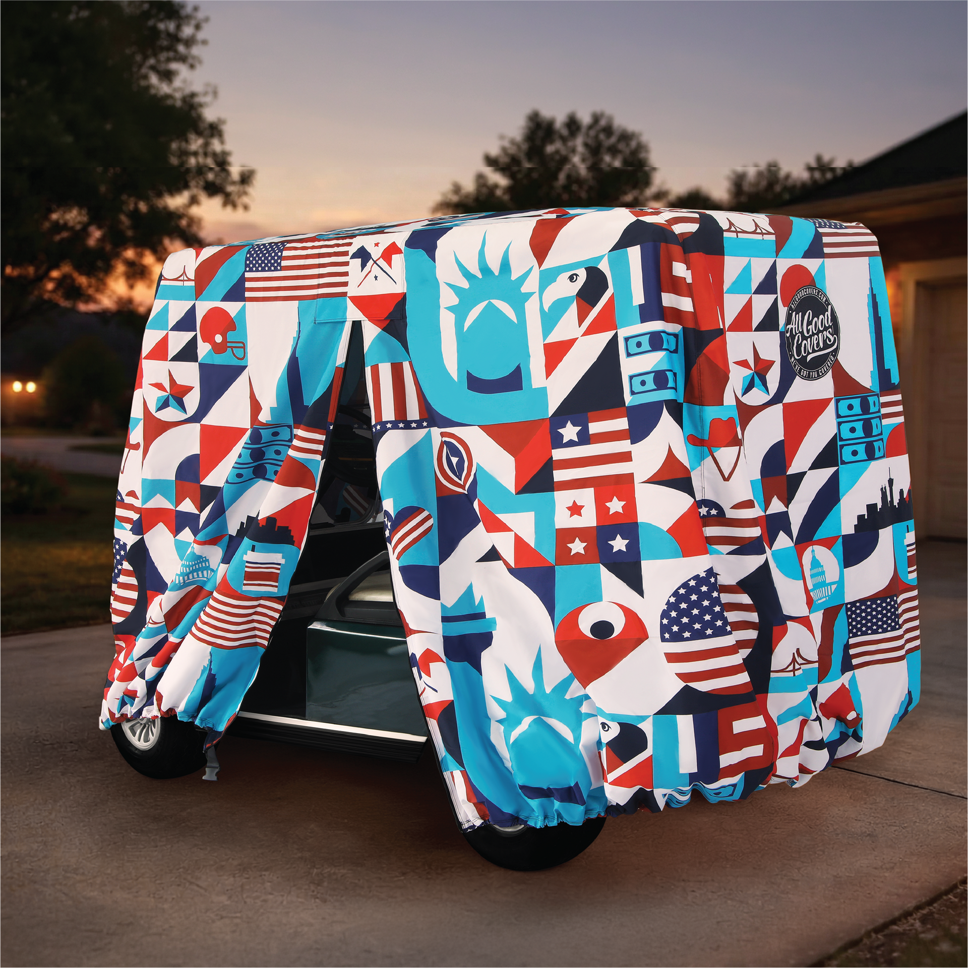 Liberty Golf Cart Cover back view