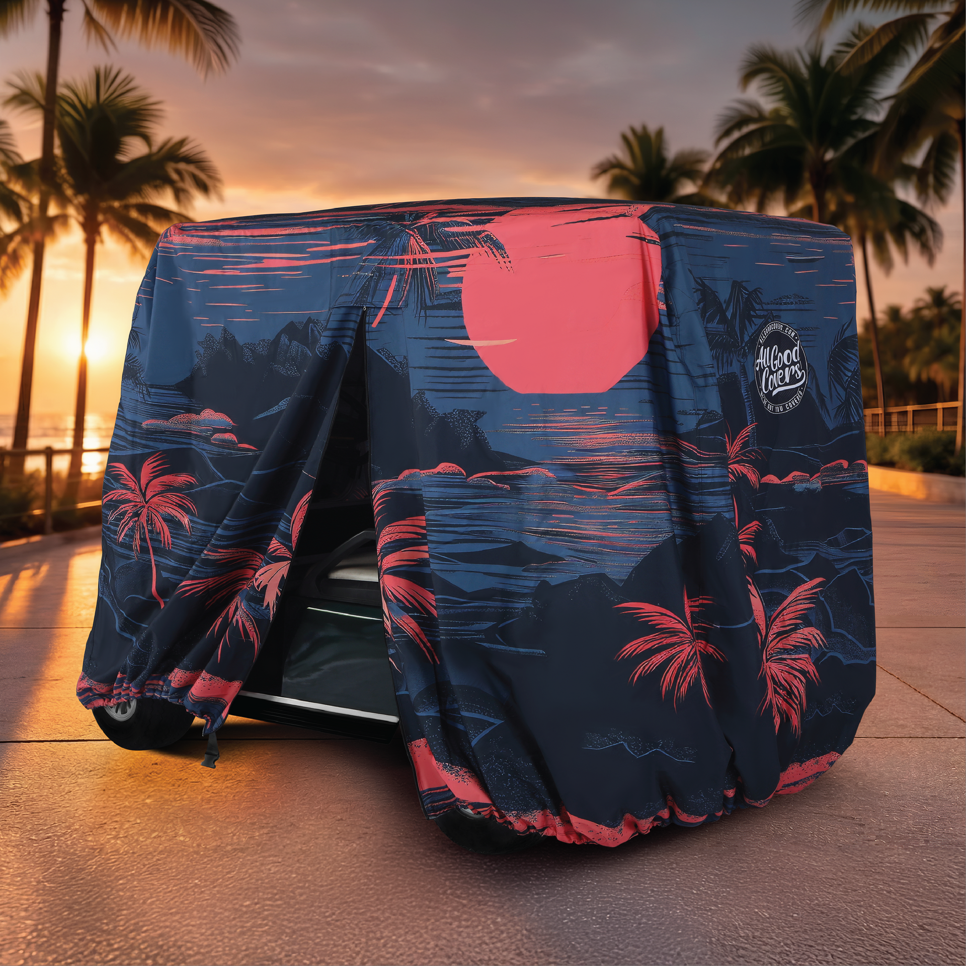 Twilight Bay Golf Cart Cover fabric close-up detail