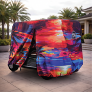 It's 5 O'Clock Somewhere Golf Cart Cover back view