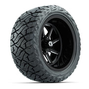 GTW Reaper Black/Machined 15" Deep Dish Wheels with 23X10-R15 Maverick Steel Belted Radial A/T Tires - Full Set Deep