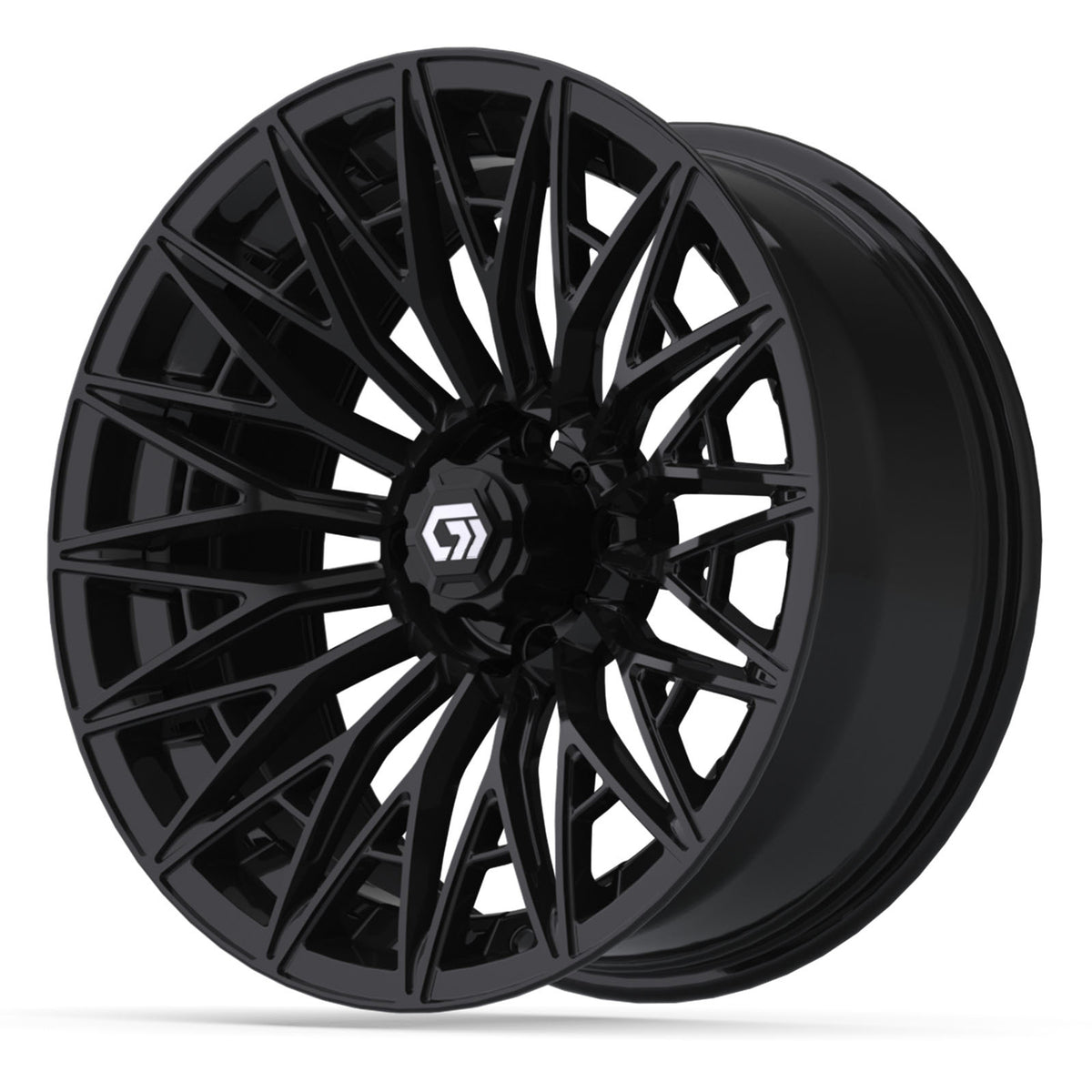 GTW 16x7 Blur Golf Cart Wheel Gloss Black view 3 - Fits Club Car EZGO Yamaha