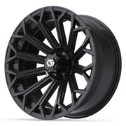 GTW 16x7 Phantom Golf Cart Wheel Gloss Black view 3 - Fits Club Car EZGO Yamaha