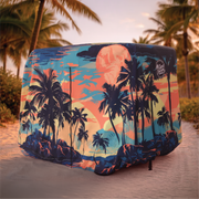 Palm Tree Island Golf Cart Cover back view