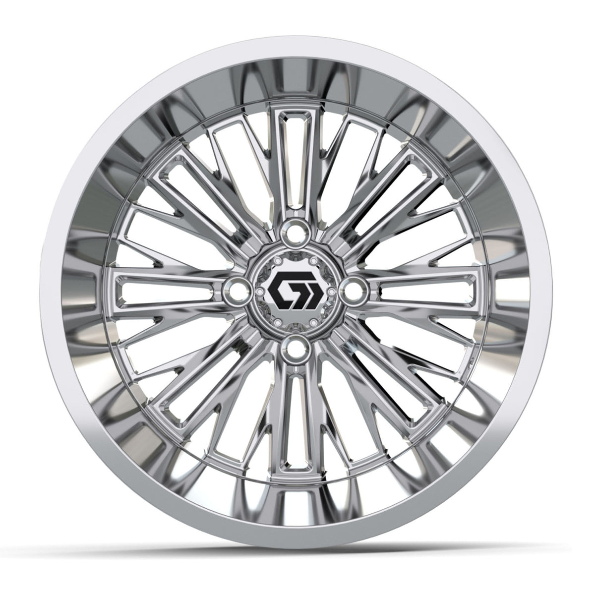 GTW Viper 15in Golf Cart Wheel Chrome view 2 - Fits Club Car EZGO Yamaha