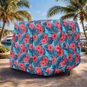 Hibiscus Golf Cart Cover folded for storage