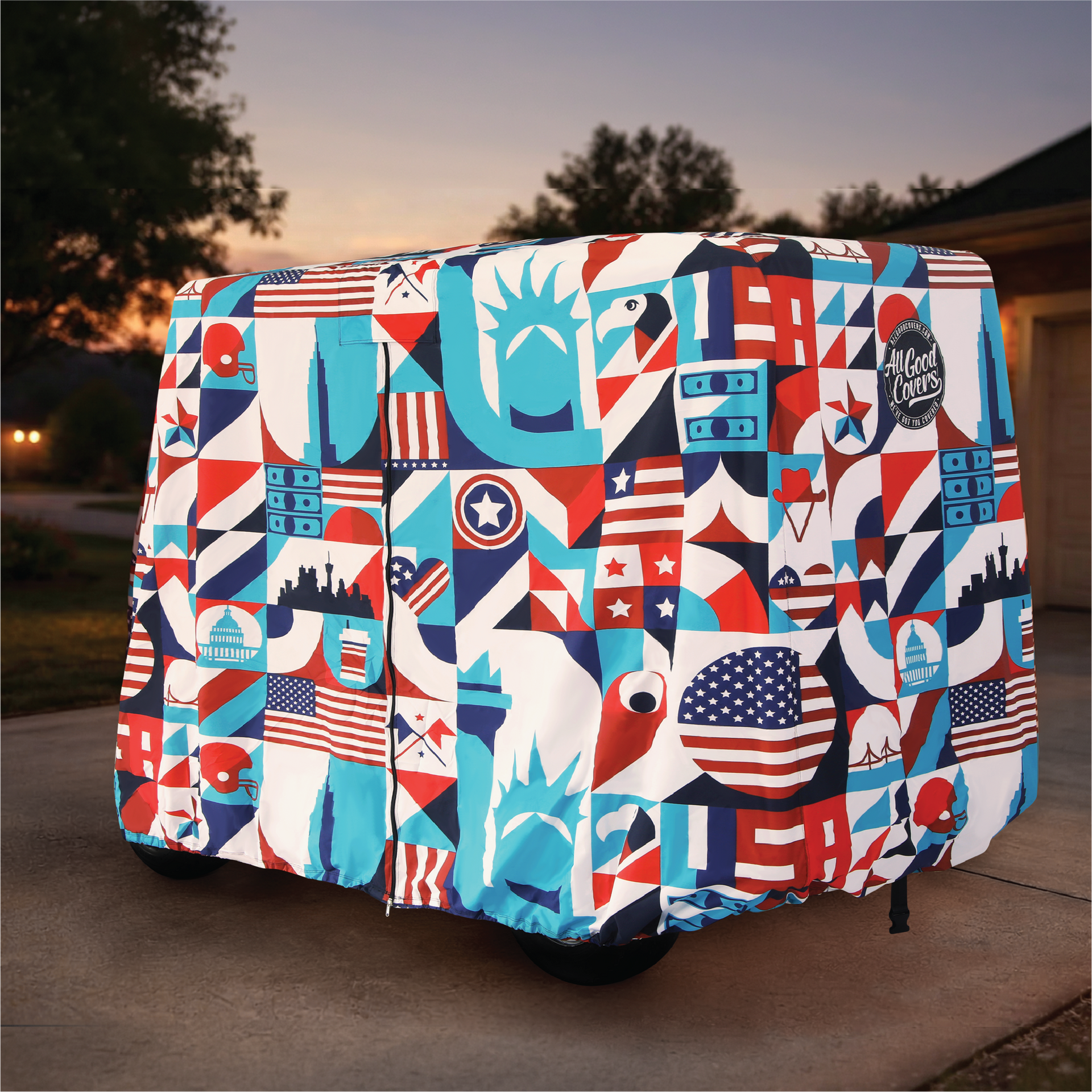 Liberty Golf Cart Cover fabric close-up detail
