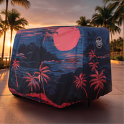 Twilight Bay Golf Cart Cover installed on cart