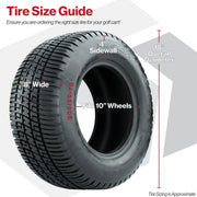 Golf Cart 10in Alloy Wheel and Turf Tire Set of 4 view 5 - Fits Club Car EZGO Yamaha