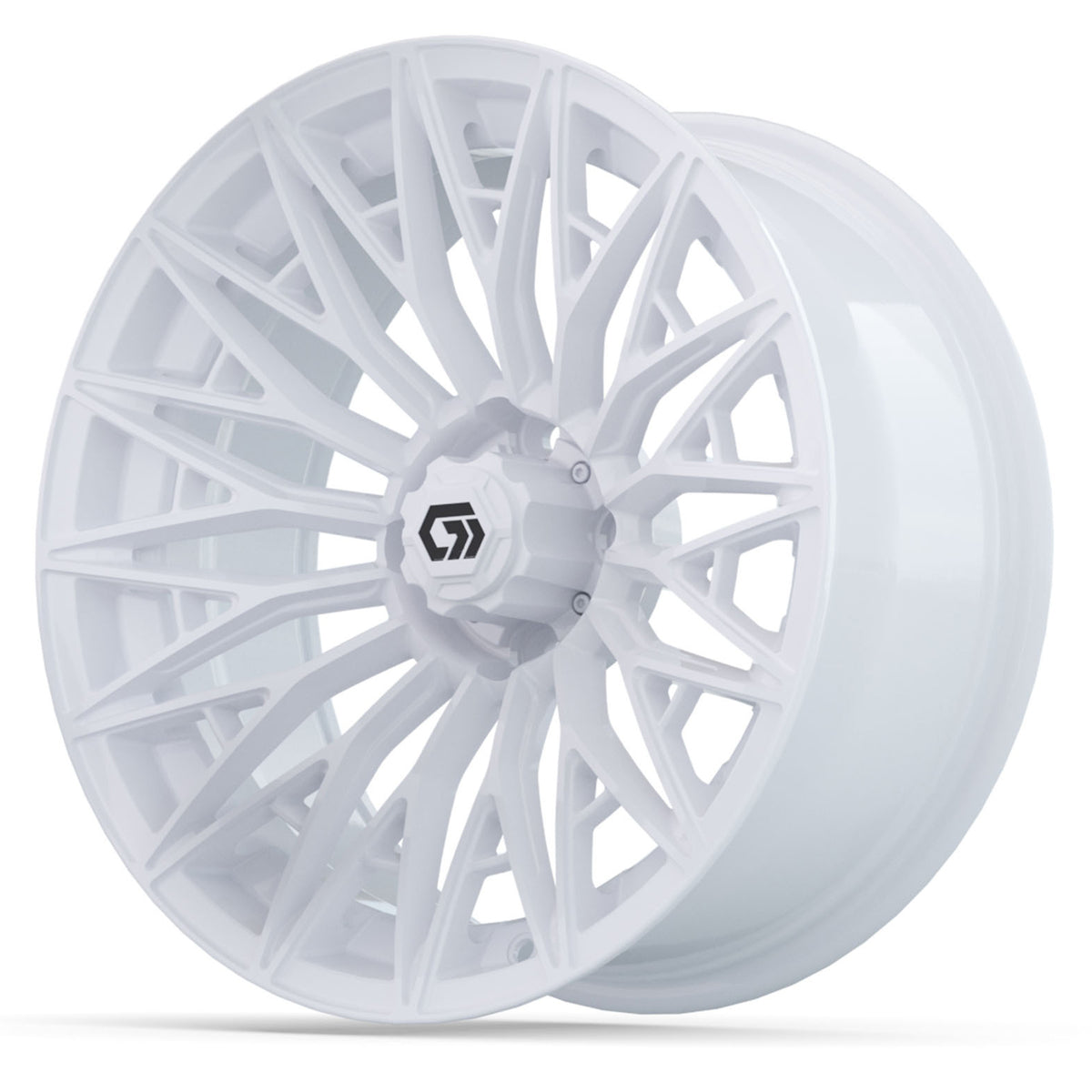 GTW 16x7 Blur Golf Cart Wheel Gloss White view 3 - Fits Club Car EZGO Yamaha