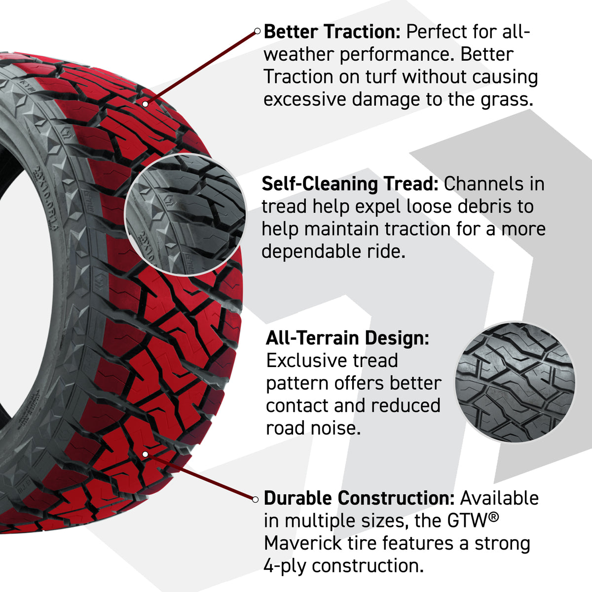 GTW® Monaco Gloss Black 16" Wheels with 225/40-R16 Maverick All Terrain Tires - Full Set