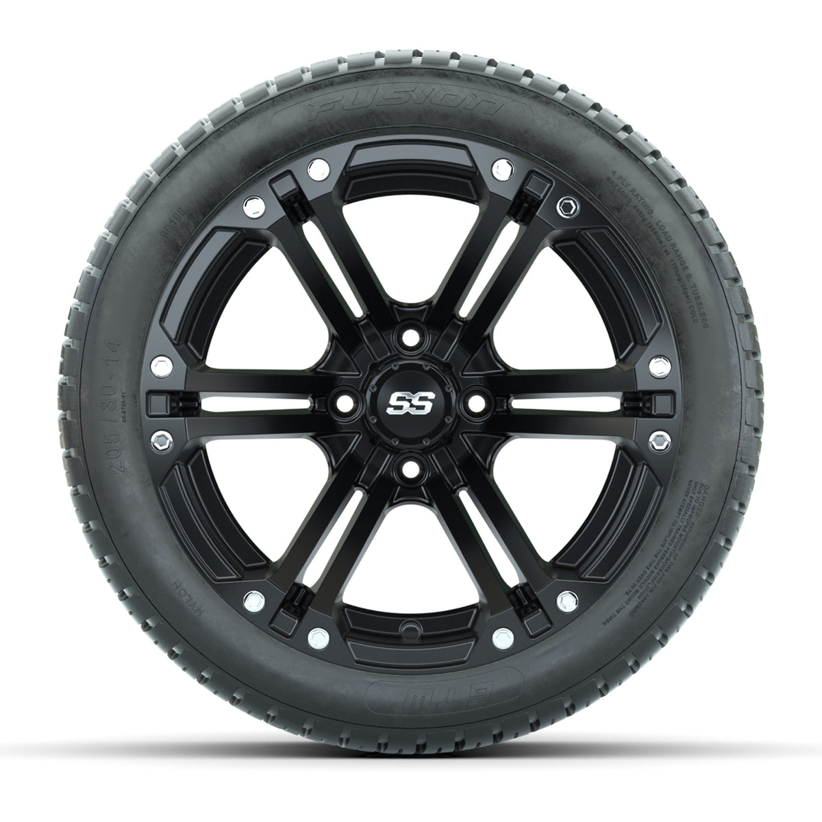 Golf Cart 12in Alloy Wheel and AT Tire Set of 4 view 2 - Fits Club Car EZGO Yamaha
