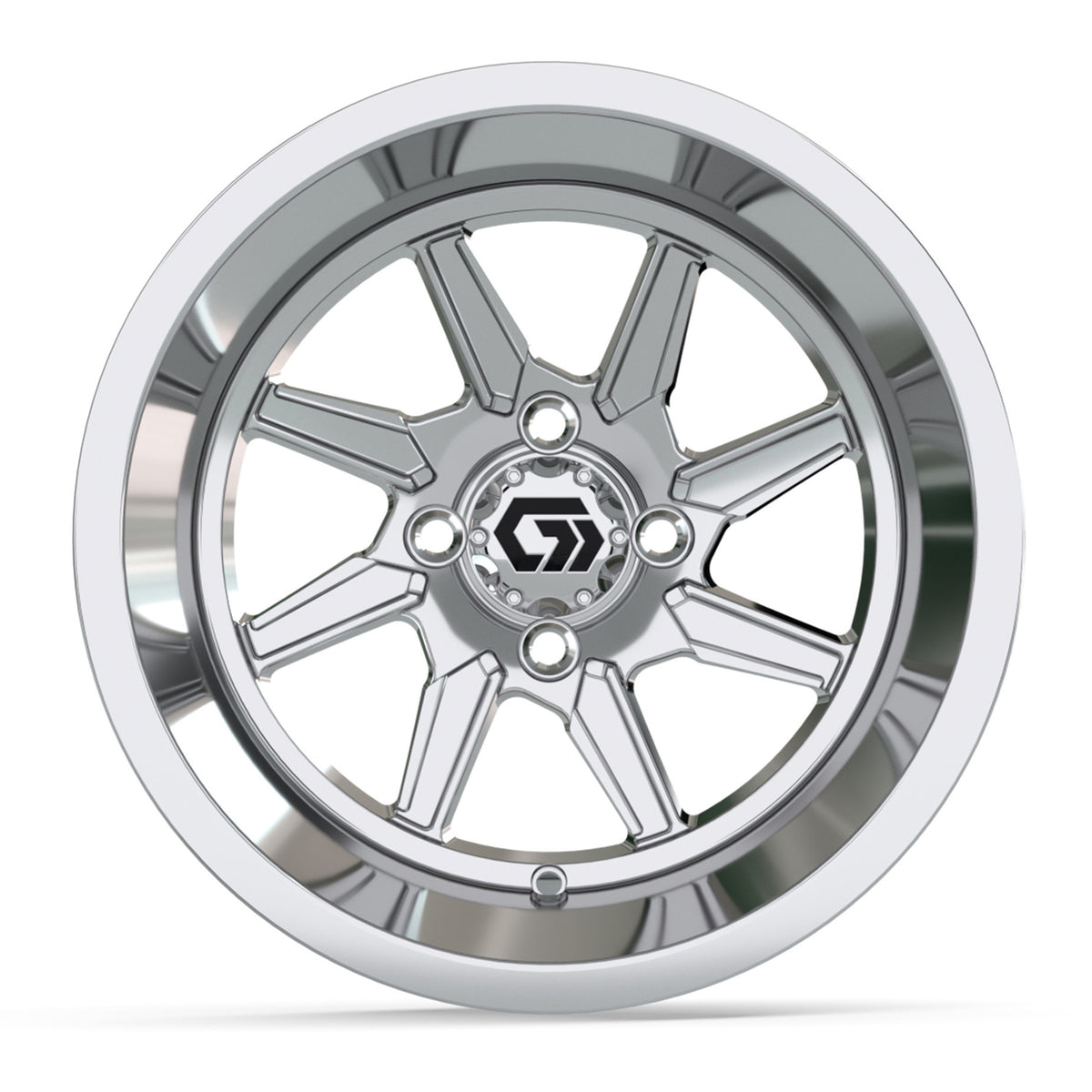 GTW Reaper 14in Golf Cart Wheel Chrome view 2 - Fits Club Car EZGO Yamaha