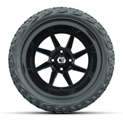 GTW Reaper Gloss Black 15" Deep Dish Wheels with 23X10-R15 Maverick Steel Belted Radial All-Terrain Tires - Full Set
