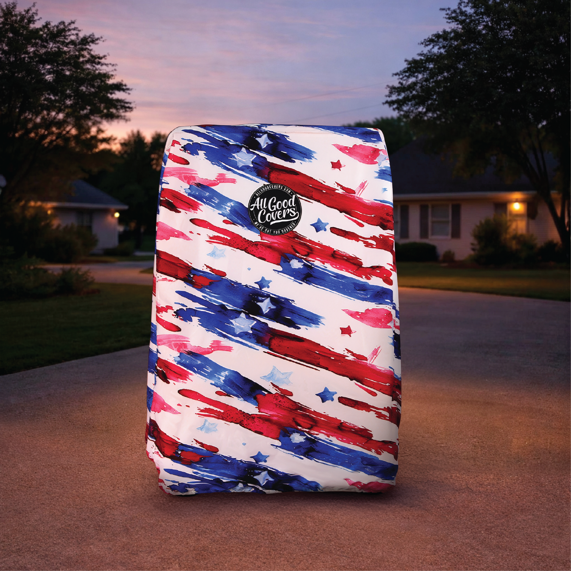 Stars & Stripes Golf Cart Cover zipper detail