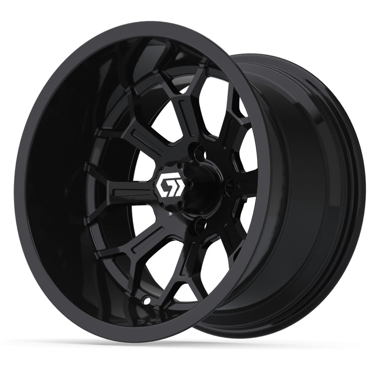 GTW Assault 15in Golf Cart Wheel Gloss Black view 3
