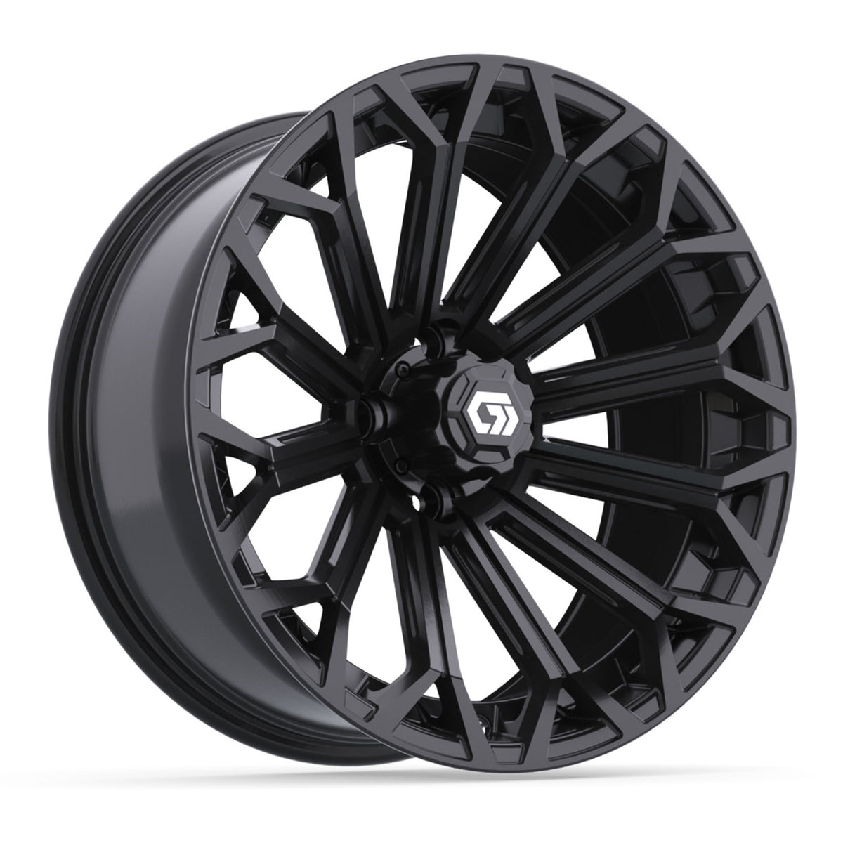 GTW 16x7 Phantom Golf Cart Wheel Gloss Black - Fits Club Car EZGO Yamaha