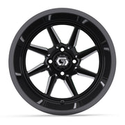 GTW Reaper 15in Golf Cart Wheel Black and Machined view 2 - Fits Club Car EZGO Yamaha
