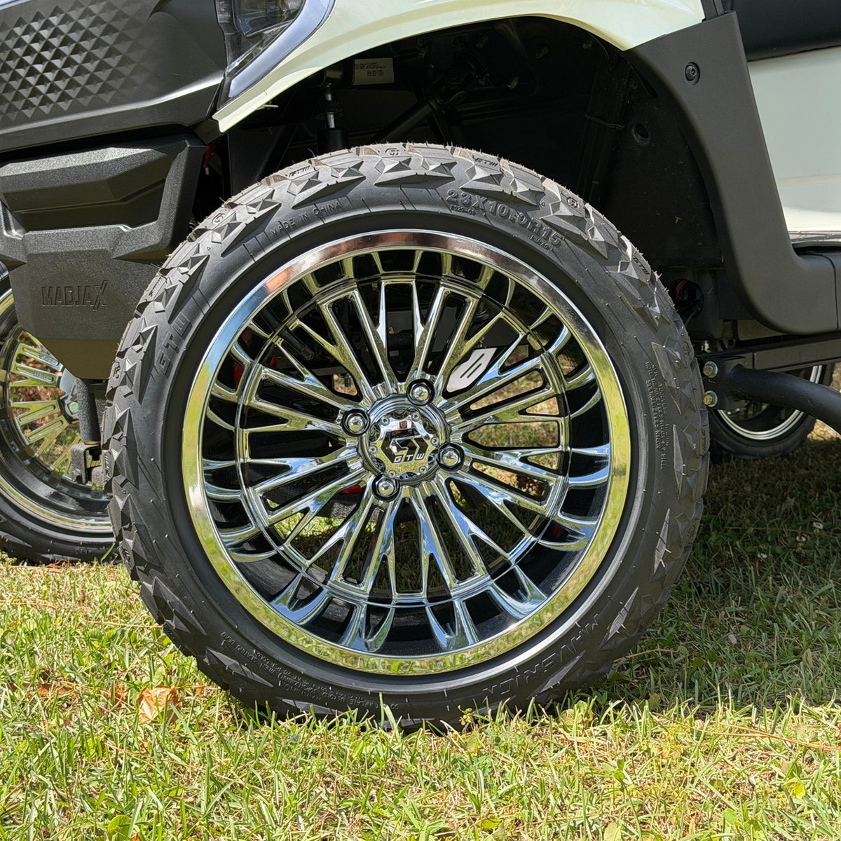 GTW Viper 15in Golf Cart Wheel Gloss Black view 9 - Fits Club Car EZGO Yamaha