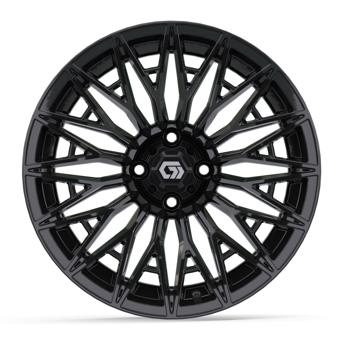 GTW 16x7 Blur Golf Cart Wheel Gloss Black view 2 - Fits Club Car EZGO Yamaha