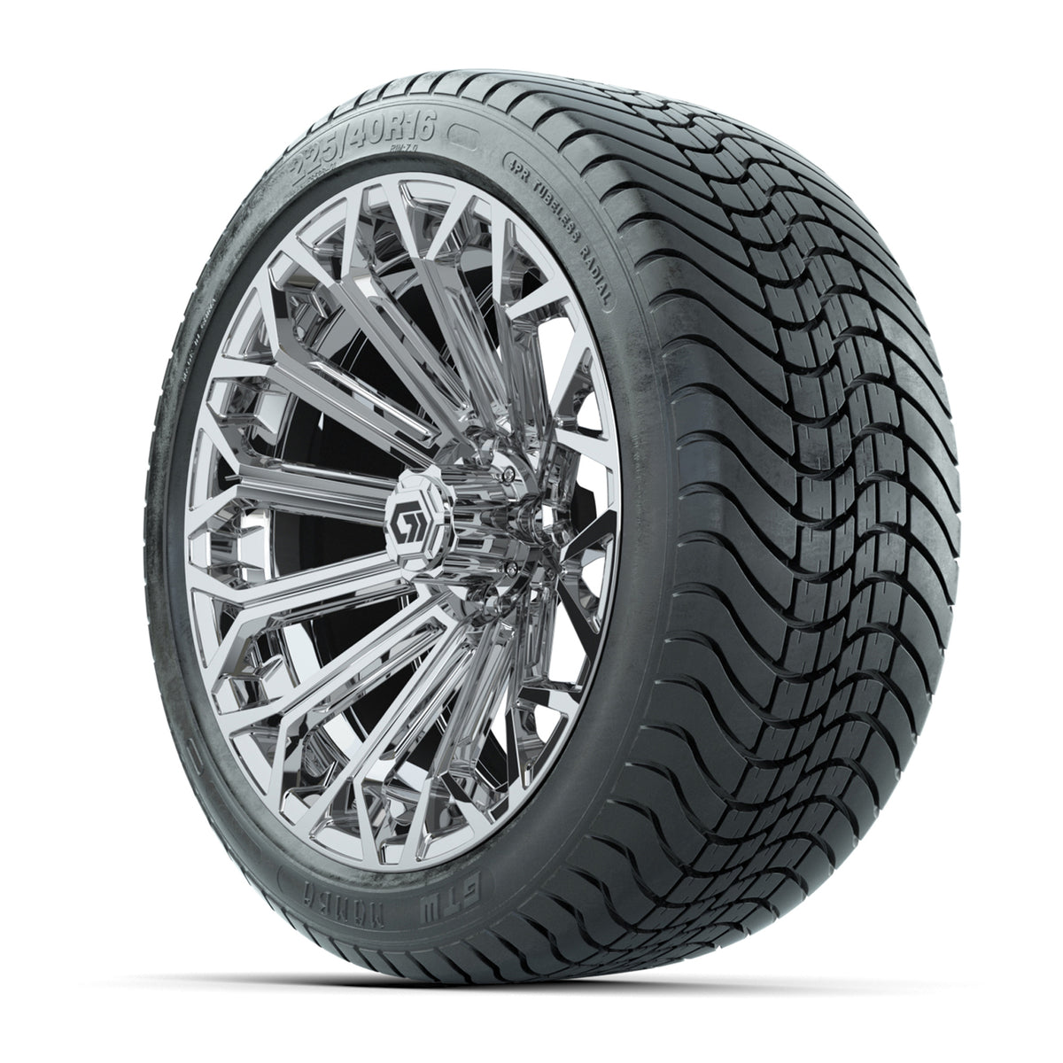 GTW® Phantom Chrome 16" Wheels with 225/40-R16 Mamba Street Tires - Full Set