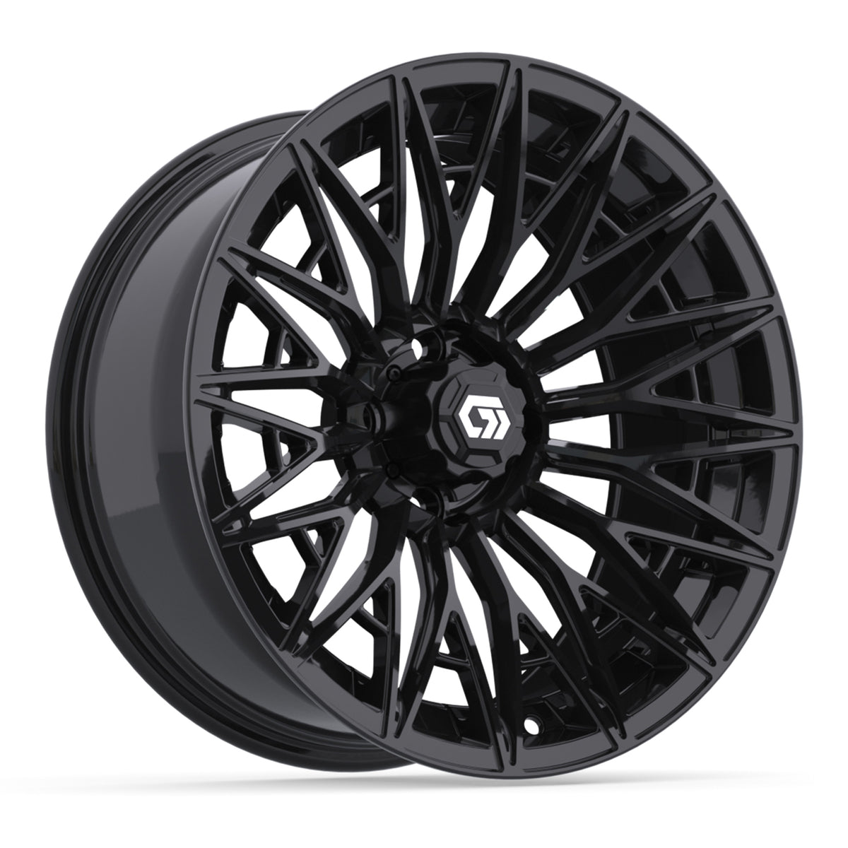 GTW 16x7 Blur Golf Cart Wheel Gloss Black - Fits Club Car EZGO Yamaha