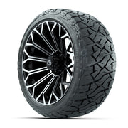 GTW® Phantom Black/Machined 16" Golf Cart Wheels with 225/40-R16 Maverick A/T Tires - Full Set