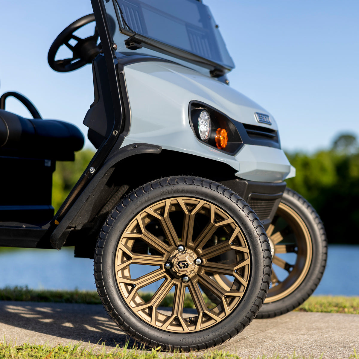 GTW 16x7 Phantom Golf Cart Wheel Gloss Black view 7 - Fits Club Car EZGO Yamaha