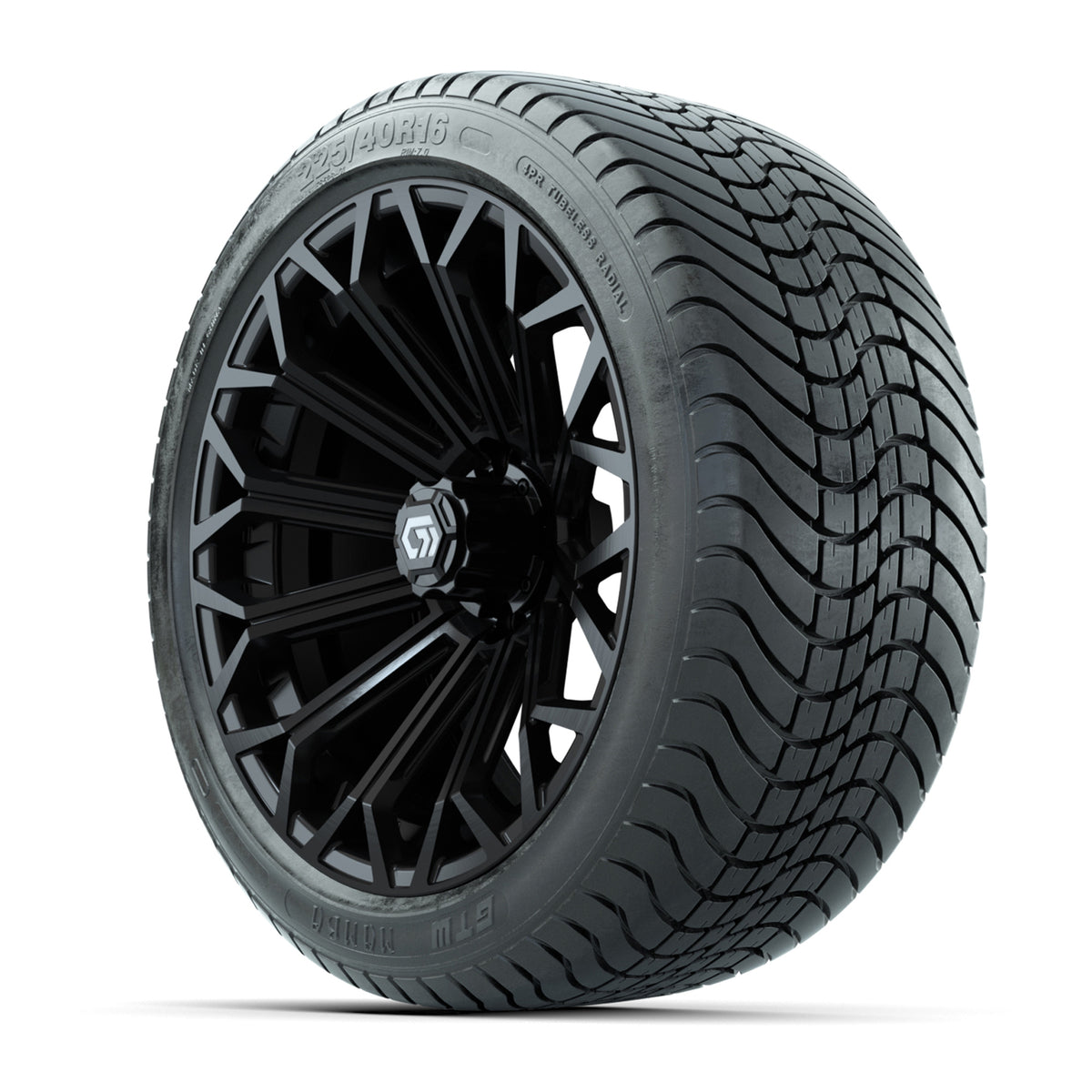 GTW® Phantom Gloss Black 16" Wheels with 225/40-R16 Mamba Street Tires - Full Set