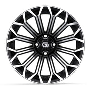 GTW 16x7 Phantom Golf Cart Wheel Machined and Black view 2 - Fits Club Car EZGO Yamaha