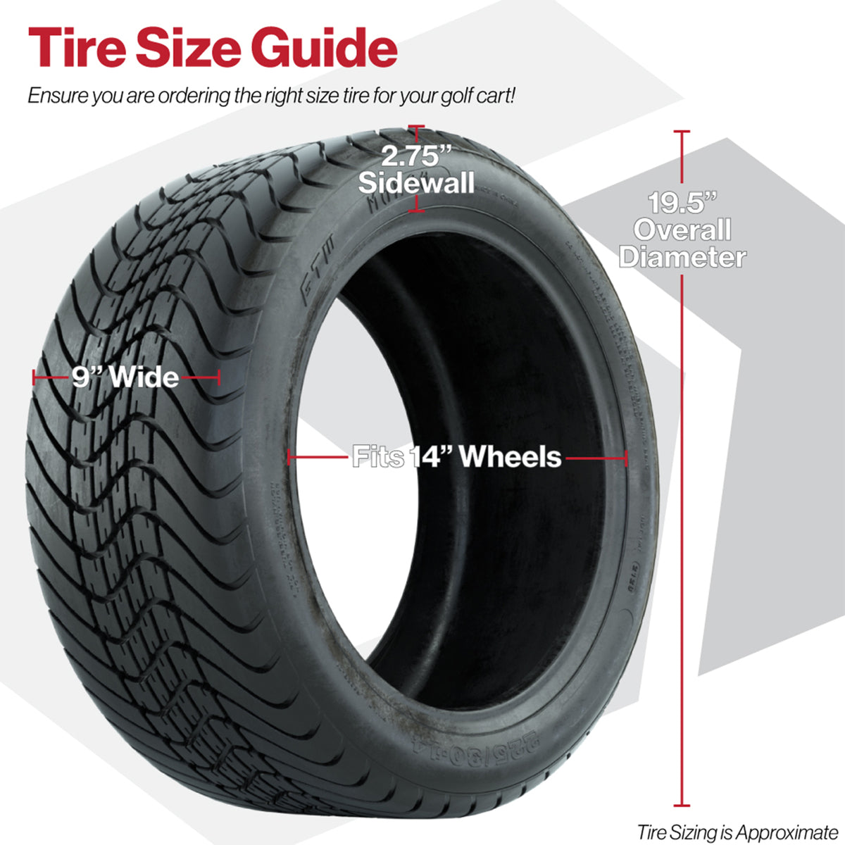 Golf Cart 12in Alloy Wheel and All-Terrain Tire Set of 4 view 5 - Fits Club Car EZGO Yamaha