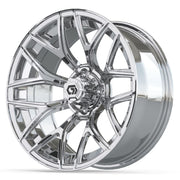 GTW 16x7 Monaco Golf Cart Wheel Chrome view 3 - Fits Club Car EZGO Yamaha