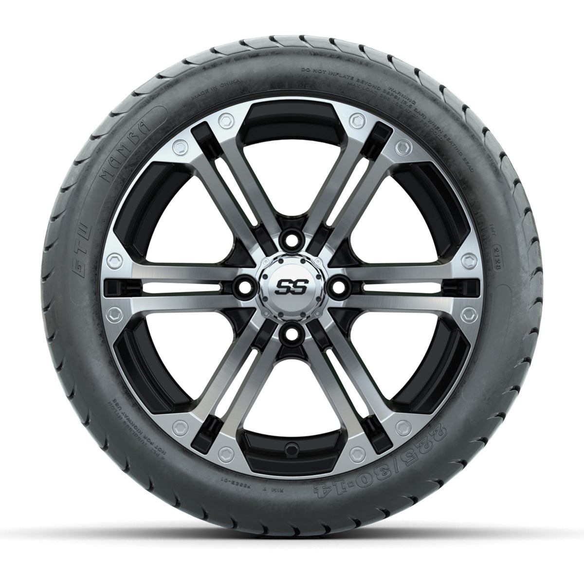 Golf Cart 12in Alloy Wheel and All-Terrain Tire Set of 4 view 2 - Fits Club Car EZGO Yamaha
