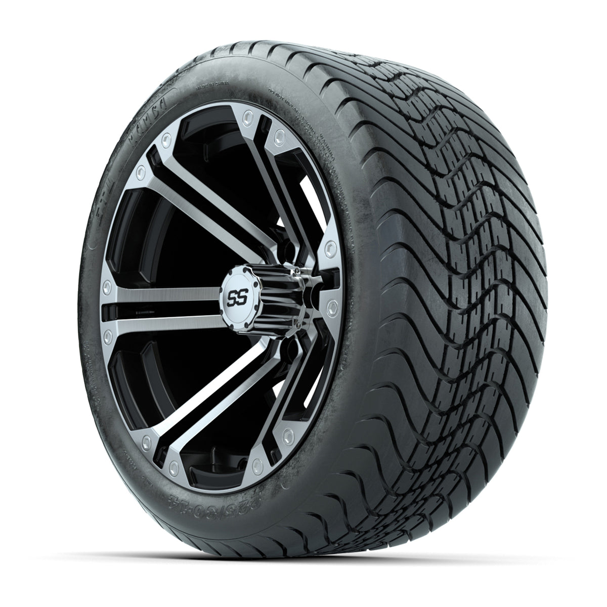 Golf Cart 12in Alloy Wheel and All-Terrain Tire Set of 4 view 3 - Fits Club Car EZGO Yamaha
