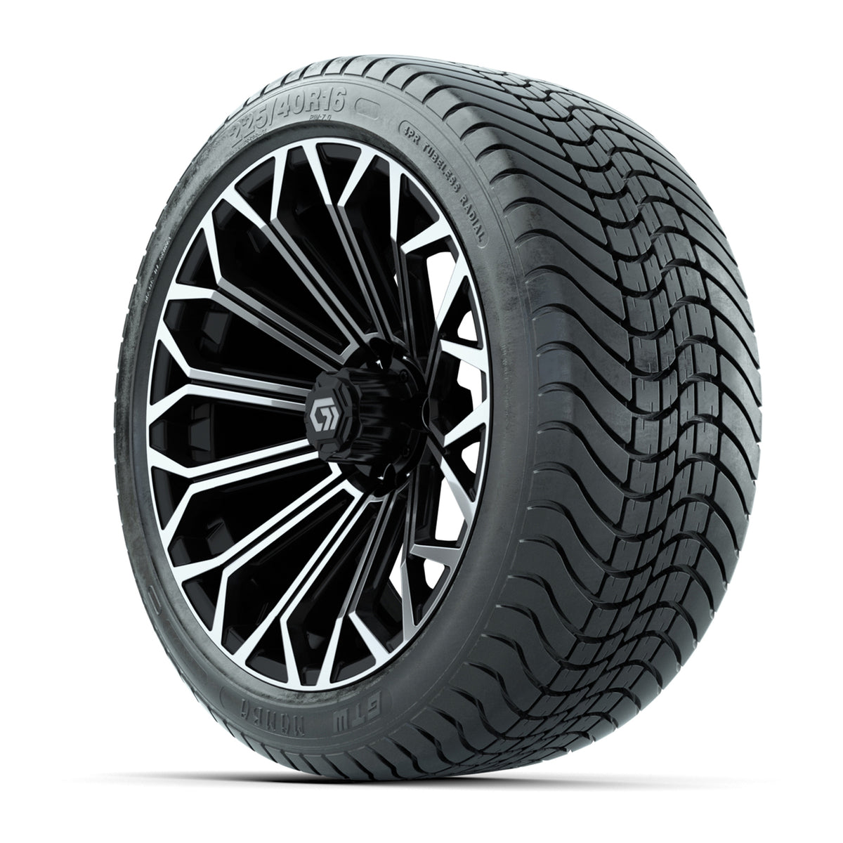 GTW® Phantom Black/Machined 16" Wheels with 225/40-R16 Mamba Street Tires - Full Set