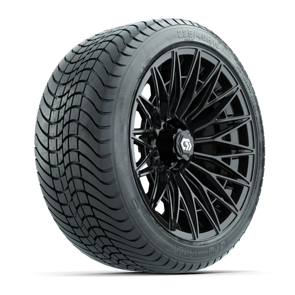 GTW® Blur Gloss Black 16" Wheels with 225/40-R16 Mamba Street Tires - Full Set