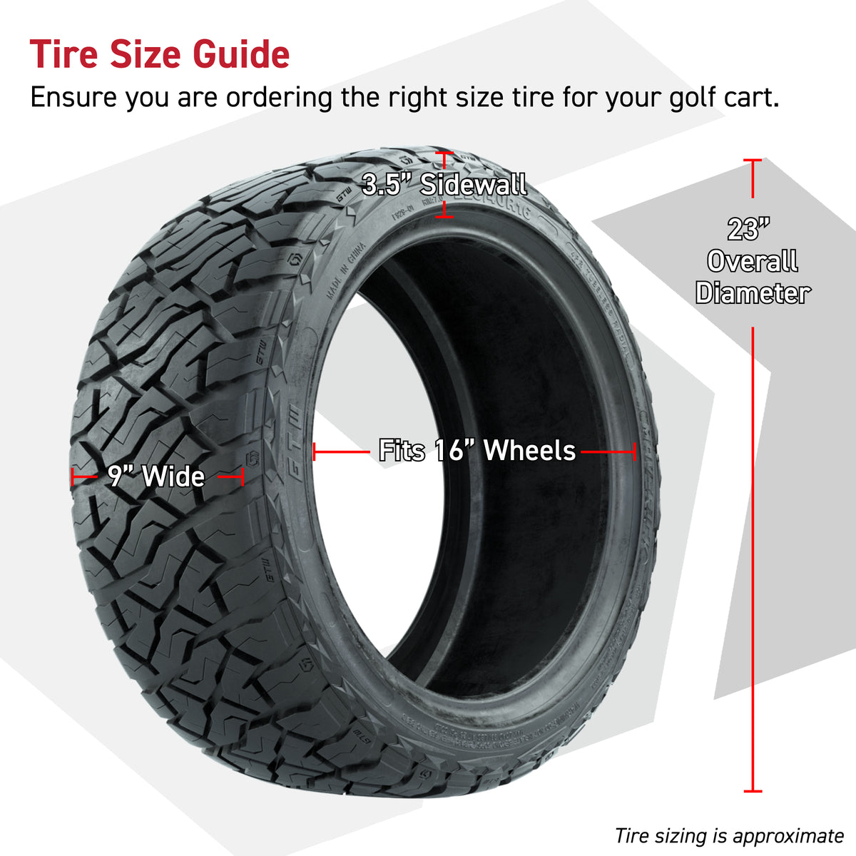 GTW® 16" Phantom Matte Bronze Golf Cart Wheels & 225/40-R16 Maverick A/T Tires - Full Set