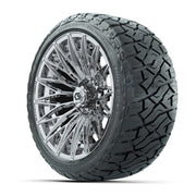 GTW 16" Blur Chrome Golf Cart Wheels & 225/40-R16 Maverick All Terrain Tires