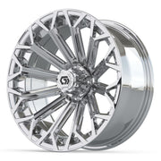 GTW 16x7 Phantom Golf Cart Wheel Chrome view 3 - Fits Club Car EZGO Yamaha