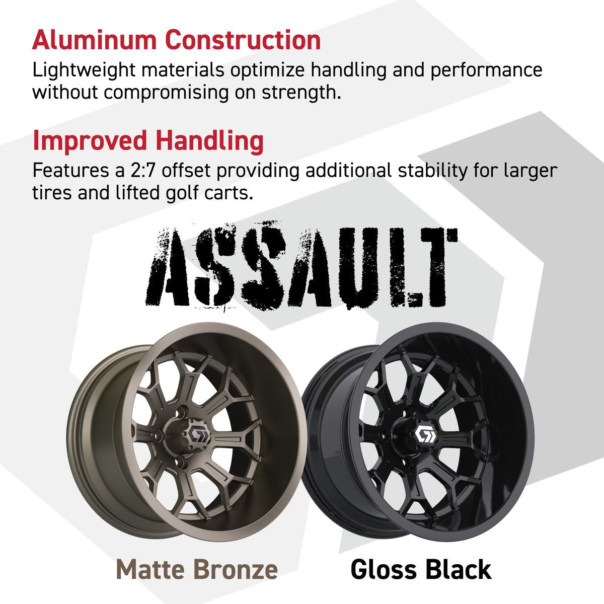 GTW Assault 15in Golf Cart Wheel Matte Bronze view 4