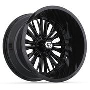 GTW Viper 15in Golf Cart Wheel Gloss Black Ultra-Wide Deep Dish - Fits Club Car EZGO Yamaha