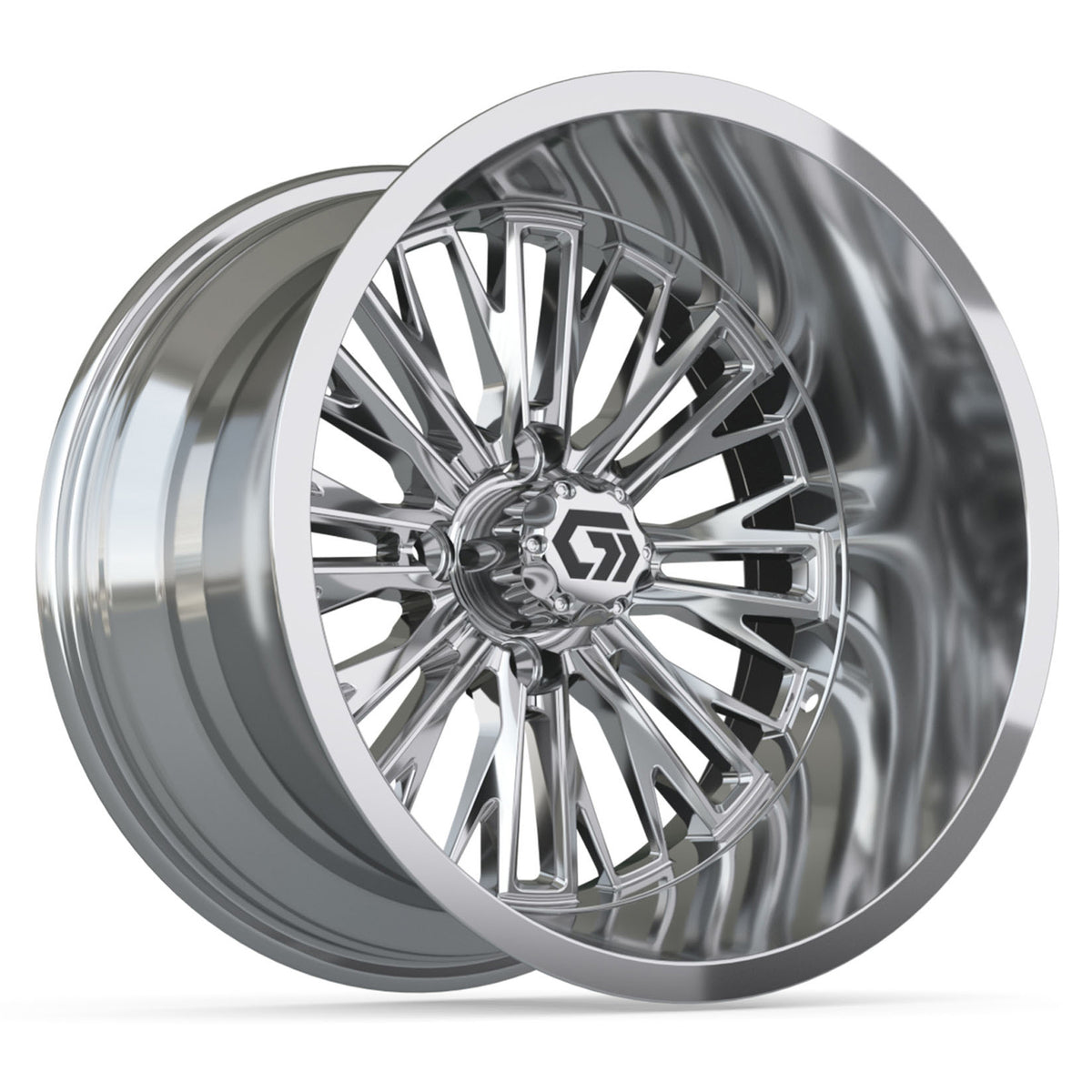 GTW Viper 15in Golf Cart Wheel Chrome Ultra-Wide Deep Dish - Fits Club Car EZGO Yamaha