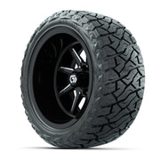 GTW Reaper Black/Machined 15" Deep Dish Wheels with 23X10-R15 Maverick Steel Belted Radial A/T Tires - Full Set Deep